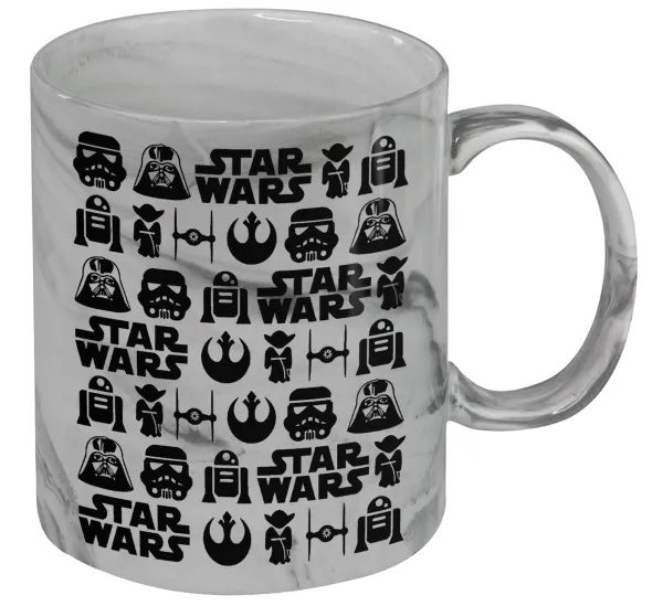Star Wars Pattern — Κούπα κεραμική, marble style (μάρμαρο), 330ml