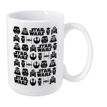 Star Wars Pattern, Κούπα Mega, κεραμική, 450ml