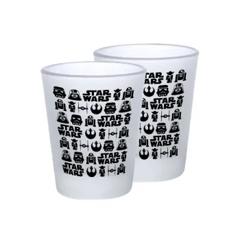 Star Wars Pattern, Σφηνοπότηρα γυάλινα 45ml του πάγου (2 τεμάχια)