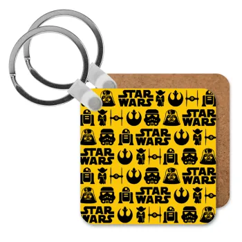 Star Wars Pattern, Μπρελόκ Ξύλινο τετράγωνο MDF
