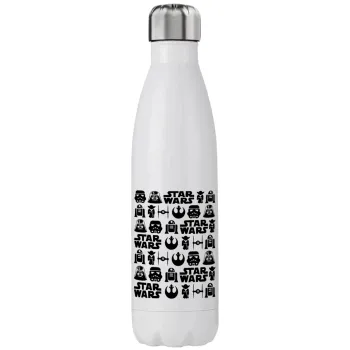 Star Wars Pattern, Μεταλλικό παγούρι θερμός (Stainless steel), διπλού τοιχώματος, 750ml