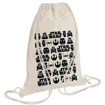 Star Wars Pattern, Backpack bag GYMBAG natural (28x40cm)