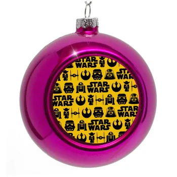 Star Wars Pattern, Στολίδι Χριστουγεννιάτικη μπάλα δένδρου Μωβ 8cm