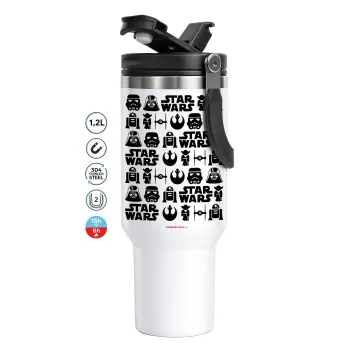 Star Wars Pattern, Mega Stainless steel Tumbler with lid, double wall 1,2L