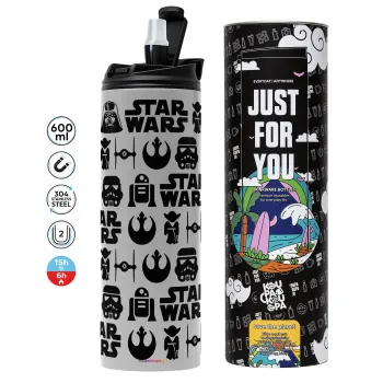 Star Wars Pattern, Tumbler stainless steel GREY 600ml
