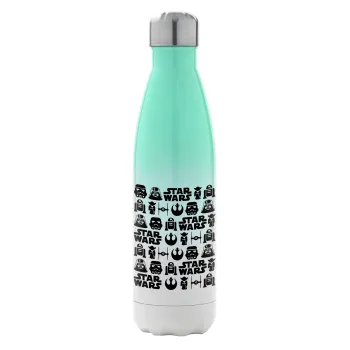 Star Wars Pattern, Metal mug thermos Green/White (Stainless steel), double wall, 500ml