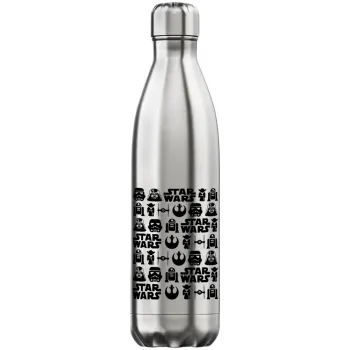 Star Wars Pattern, Inox (Stainless steel) hot metal mug, double wall, 750ml