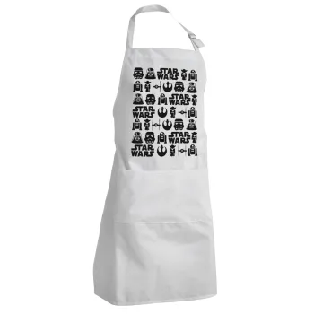 Star Wars Pattern, Adult Chef Apron (with sliders and 2 pockets)