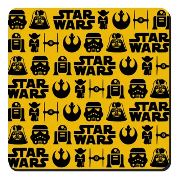 Star Wars Pattern, Τετράγωνο μαγνητάκι ξύλινο 9x9cm