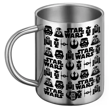 Star Wars Pattern, Ανοξείδωτη Μεταλλική Κούπα 450ml - Διπλού Τοιχώματος