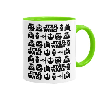 Star Wars Pattern, Mug colored light green, ceramic, 330ml