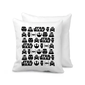 Star Wars Pattern, Μαξιλάρι καναπέ 40x40cm περιέχεται το  γέμισμα
