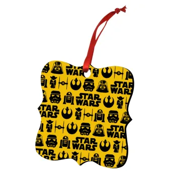 Star Wars Pattern, Στολίδι Χριστουγεννιάτικο στολίδι polygon ξύλινο 7.5cm