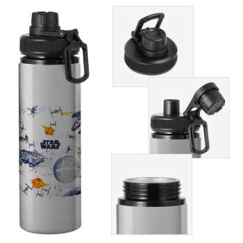 Star wars drawing, Metallic water bottle with safety cap, 850ml aluminum