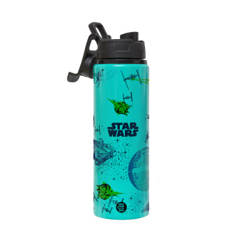 Star wars drawing, Metallic water bottle with safety lid, 850ml aluminum