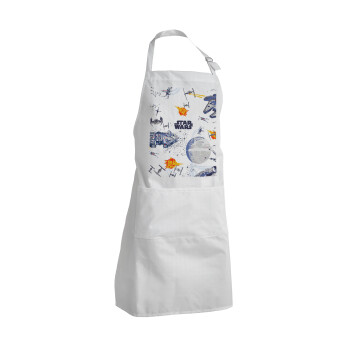 Star wars drawing, Adult Chef Apron (with sliders and 2 pockets)