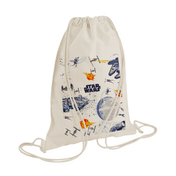 Ο πόλεμος των άστρων, Τσάντα πλάτης πουγκί GYMBAG natural (28x40cm)