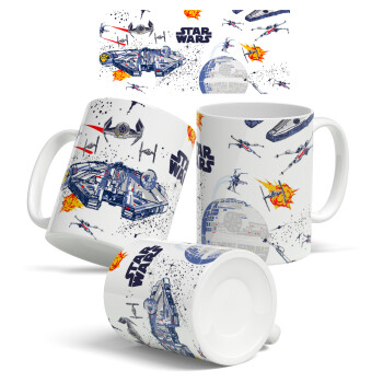 Star wars drawing, Ceramic coffee mug, 330ml (1pcs)