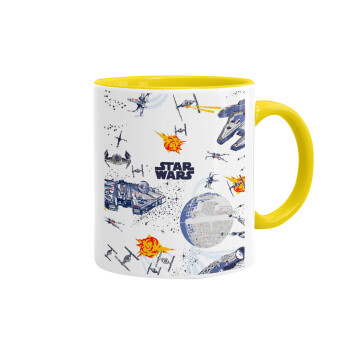 Ο πόλεμος των άστρων, Κούπα χρωματιστή κίτρινη, κεραμική, 330ml