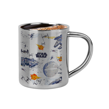 Star wars drawing, Double-wall metal cup for espresso (220ml)