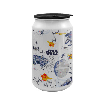 Star wars drawing, Κούπα ταξιδιού μεταλλική με καπάκι (tin-can) 500ml