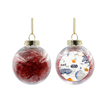 Ο πόλεμος των άστρων, Χριστουγεννιάτικη μπάλα δένδρου διάφανη με κόκκινο γέμισμα 8cm