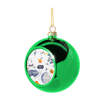 Star wars drawing, Χριστουγεννιάτικη μπάλα δένδρου Πράσινη 8cm