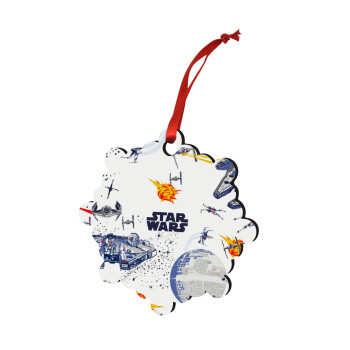 Star wars drawing, Χριστουγεννιάτικο στολίδι snowflake ξύλινο 7.5cm