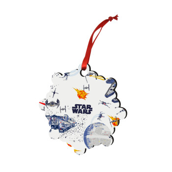 Star wars drawing, Christmas ornament snowflake wooden 7.5cm