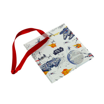 Ο πόλεμος των άστρων, Στολίδι Χριστουγεννιάτικο στολίδι γυάλινο τετράγωνο 9x9cm