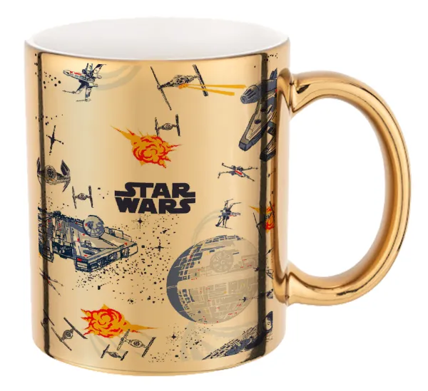 Star wars drawing — Mug ceramic, gold mirror, 330ml