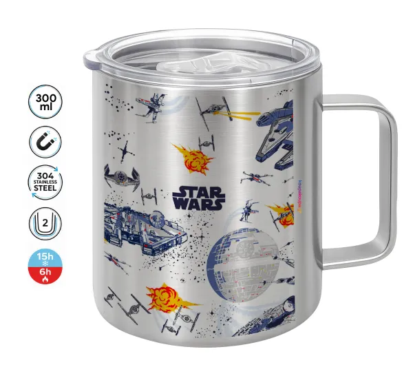 Star wars drawing — Double-walled stainless steel mug 300ml with temperature-retaining lid
