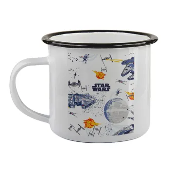 Star wars drawing, Κούπα εμαγιέ με μαύρο χείλος 360ml