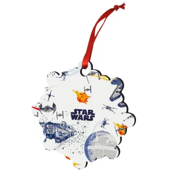 Star wars drawing, Christmas ornament snowflake wooden 7.5cm