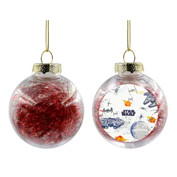 Star wars drawing, Transparent Christmas tree ball ornament with red filling 8cm