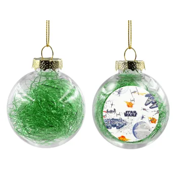 Ο πόλεμος των άστρων, Στολίδι Χριστουγεννιάτικη μπάλα δένδρου διάφανη με πράσινο γέμισμα 8cm