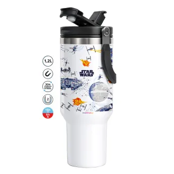 Star wars drawing, Mega Stainless steel Tumbler with lid, double wall 1,2L