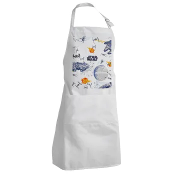 Star wars drawing, Adult Chef Apron (with sliders and 2 pockets)