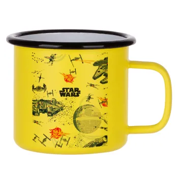 Star wars drawing, Metallic enamel MATT Yellow cup 360ml