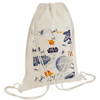 Star wars drawing, Backpack bag GYMBAG natural (28x40cm)