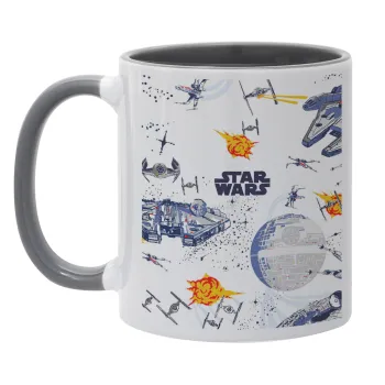 Ο πόλεμος των άστρων, Κούπα χρωματιστή γκρι, κεραμική, 330ml