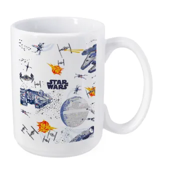 Star wars drawing, Κούπα Mega, κεραμική, 450ml