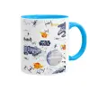 Mug colored light blue, ceramic, 330ml