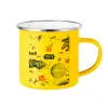 Yellow Enamel Metallic Cup 360ml