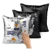 Μαξιλάρι καναπέ Μαγικό Μαύρο με πούλιες 40x40cm περιέχεται το γέμισμα