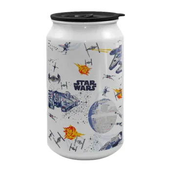 Star wars drawing, Κούπα ταξιδιού μεταλλική με καπάκι (tin-can) 500ml