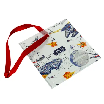 Ο πόλεμος των άστρων, Στολίδι Χριστουγεννιάτικο στολίδι γυάλινο τετράγωνο 9x9cm