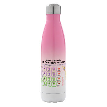 Standard model of elementary particles, Metal mug thermos Pink/White (Stainless steel), double wall, 500ml