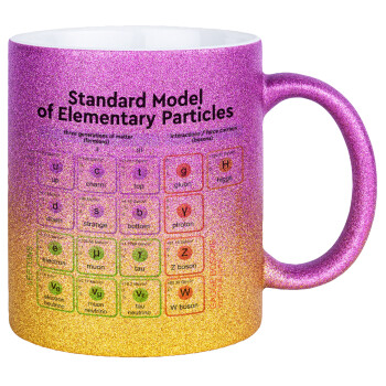 Standard model of elementary particles, Κούπα Χρυσή/Ροζ Glitter, κεραμική, 330ml