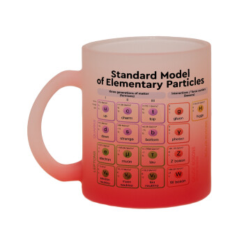 Standard model of elementary particles, Κούπα γυάλινη δίχρωμη με βάση το κόκκινο ματ, 330ml